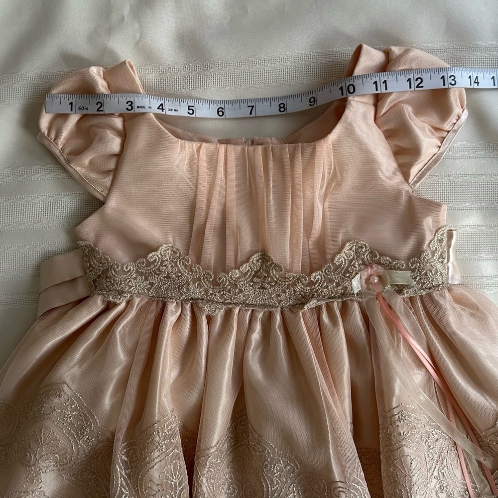 Bonnie Jean Blush and Gold Elegant Dress - Picture 5 of 13